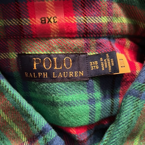 Polo Ralph Lauren- Plaid Button Front Flannel Men’s Long Sleeve Shirt- Size 3XB - Picture 6 of 7
